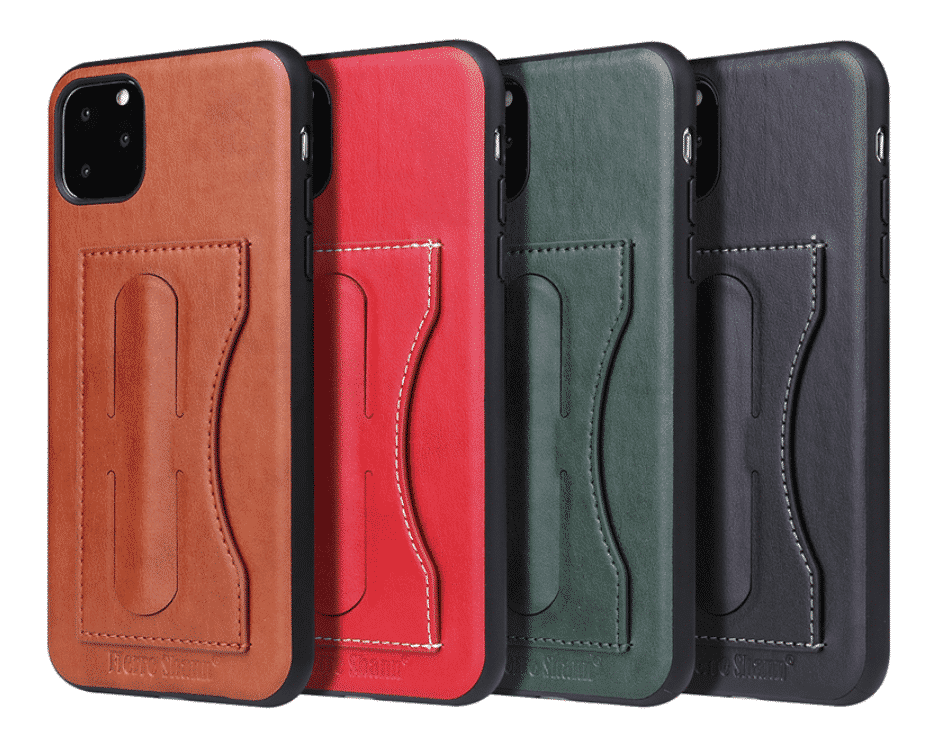 Capa de Couro Sintético Fashion com Porta-Cartão para iPhone 11 Pro Max