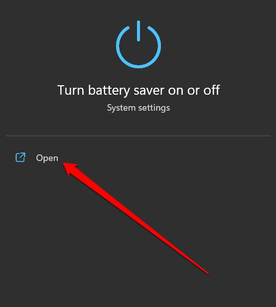 apri le impostazioni della batteria di Windows 11