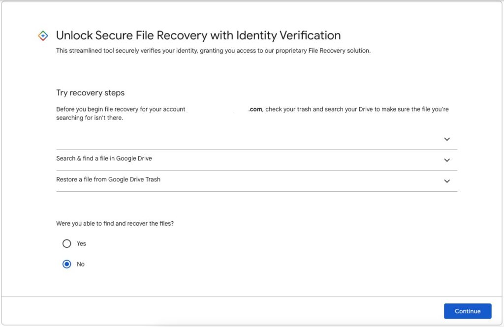 Recupero Dati di Google Drive