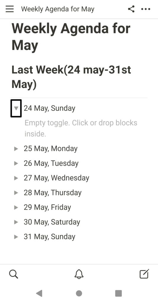 Hacer una agenda semanal en Notion