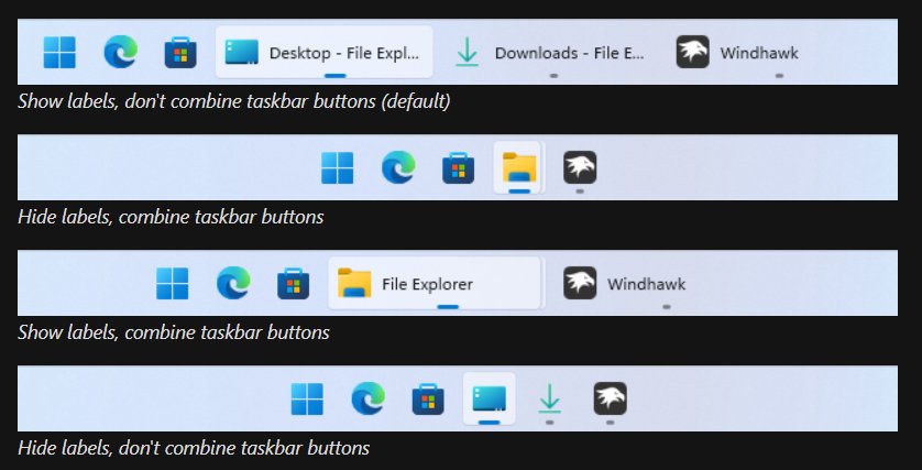 Windows 11用タスクバーラベル - Windhawk for Windows