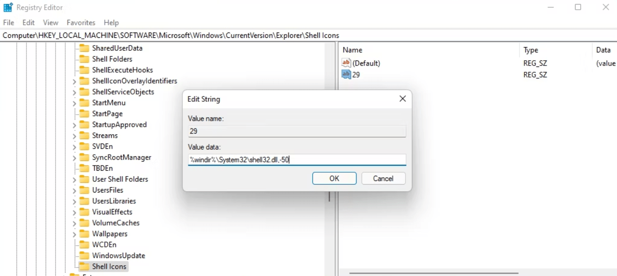 Come rimuovere le frecce dei collegamenti in Windows 11 4