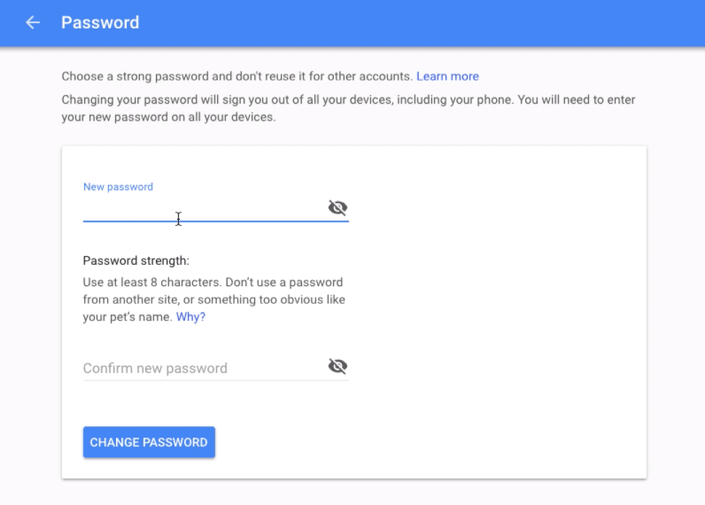 Mudar Senha do Gmail na Conta do Google