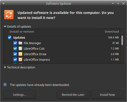 Actualizador de software en Linux - 2