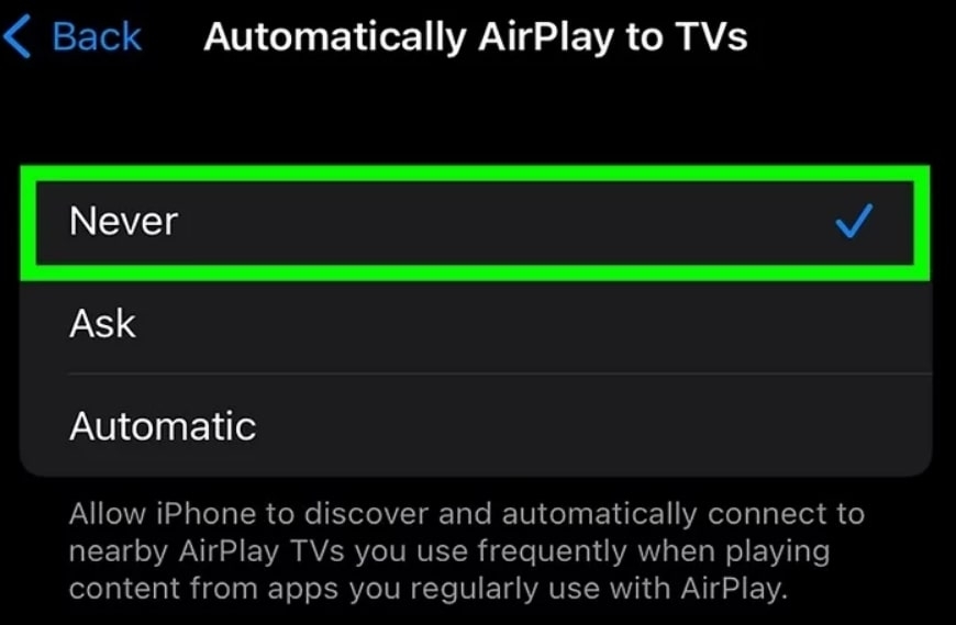 ¿Cómo desactivar AirPlay en iPhone?
