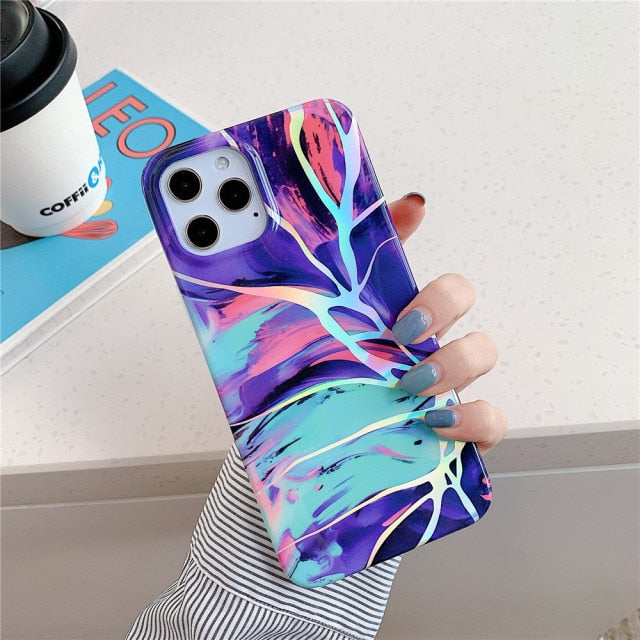 Custodia Stile Marmo Colorato per iPhone 13 Pro Max