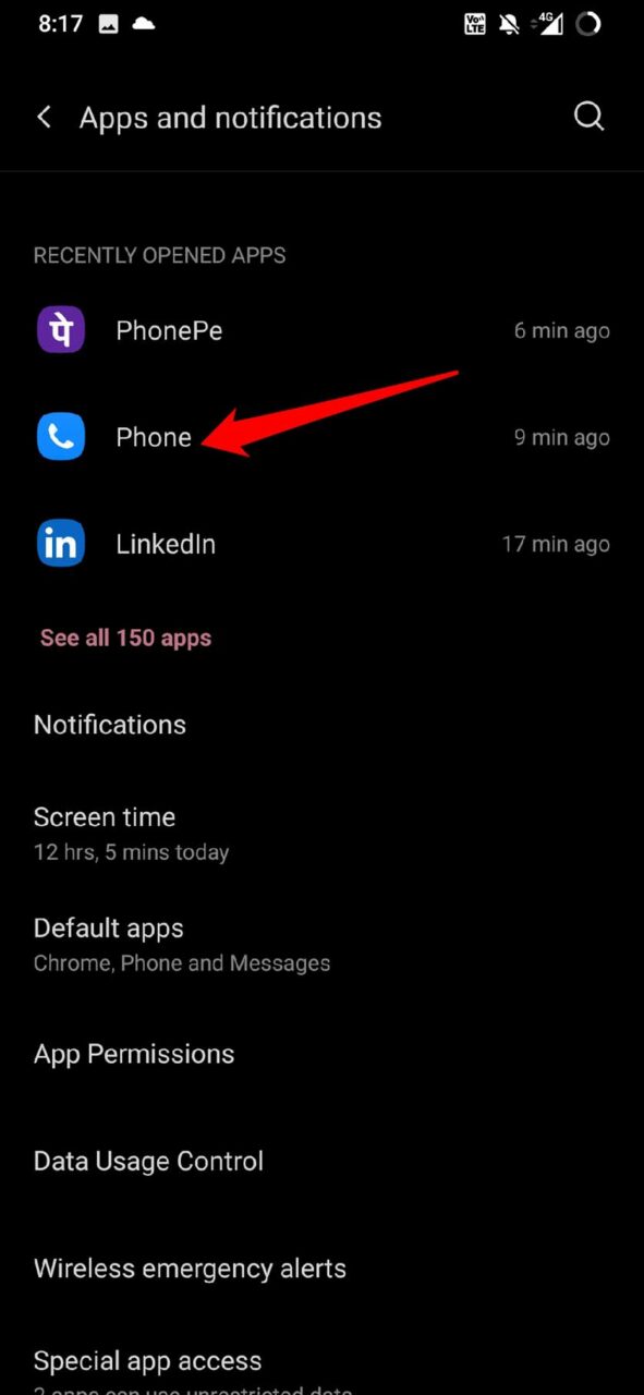 Einstellungen der Telefon-App öffnen