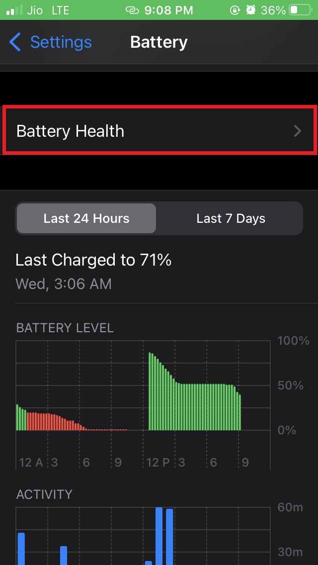 saúde da bateria do iOS