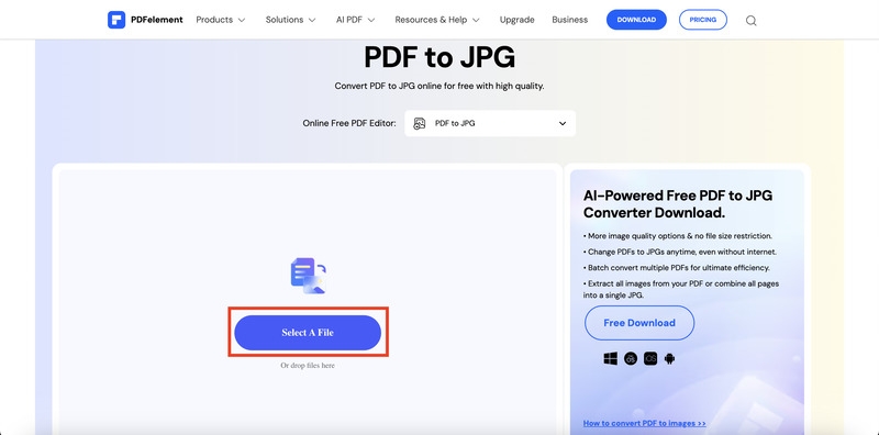 Convertir PDF a JPG en Línea Con PDFelement