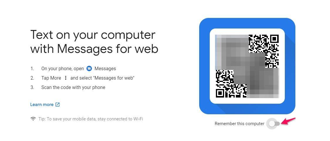 Android Messages Web-Login
