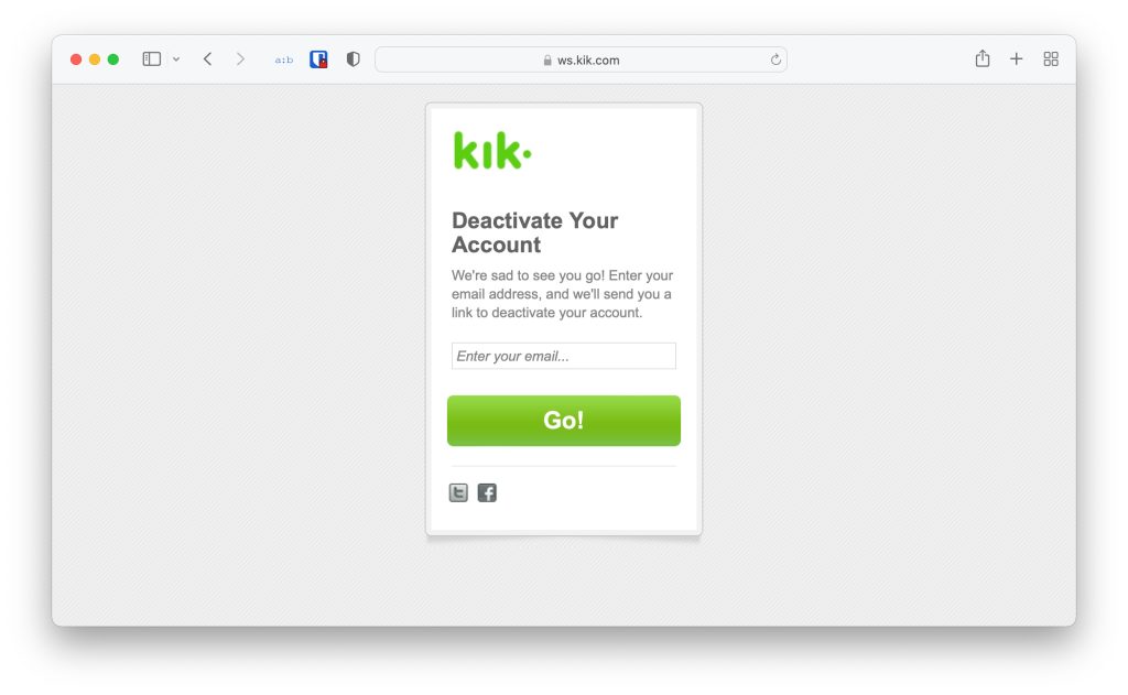Delete kik Account