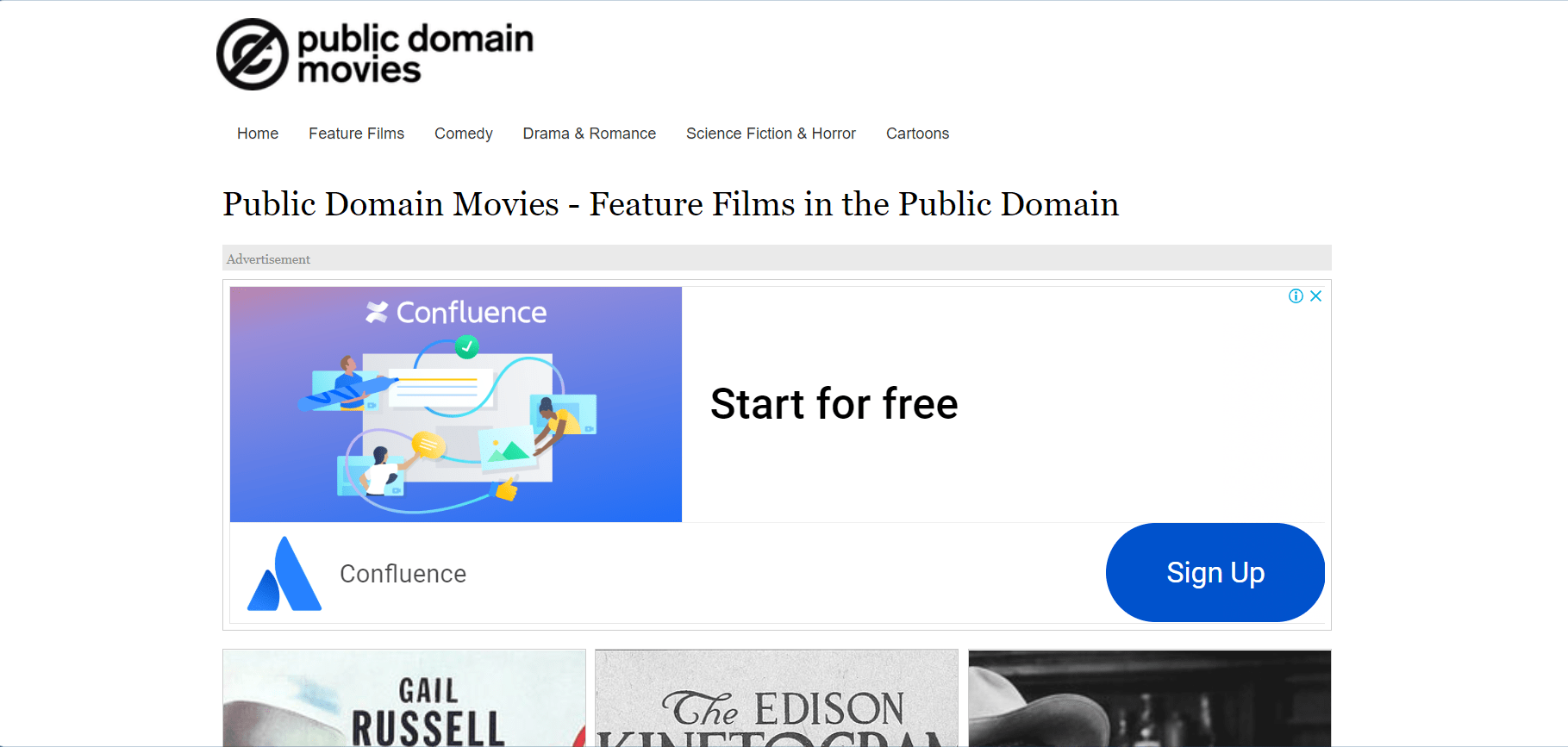 Public Domain Movie-Seite
