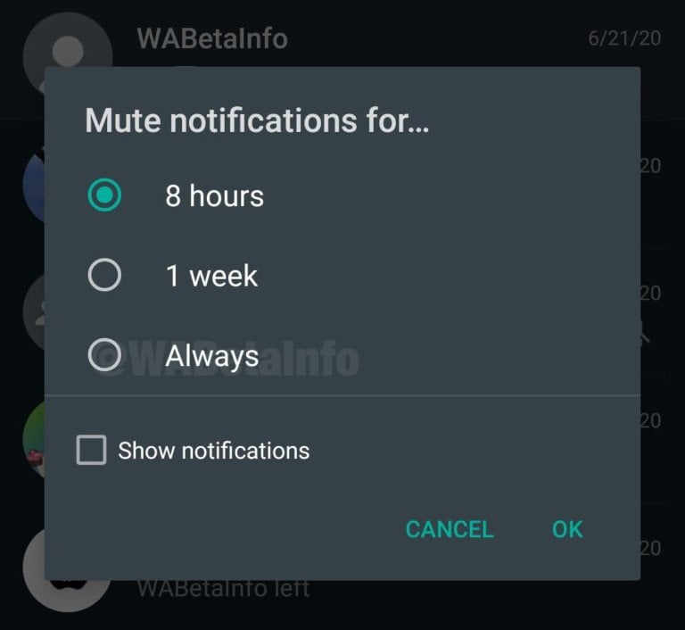 Fonctionnalité à venir de WhatsApp