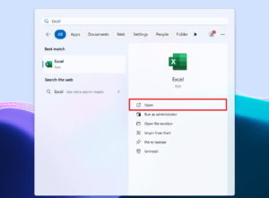 Ouvrir Microsoft Excel