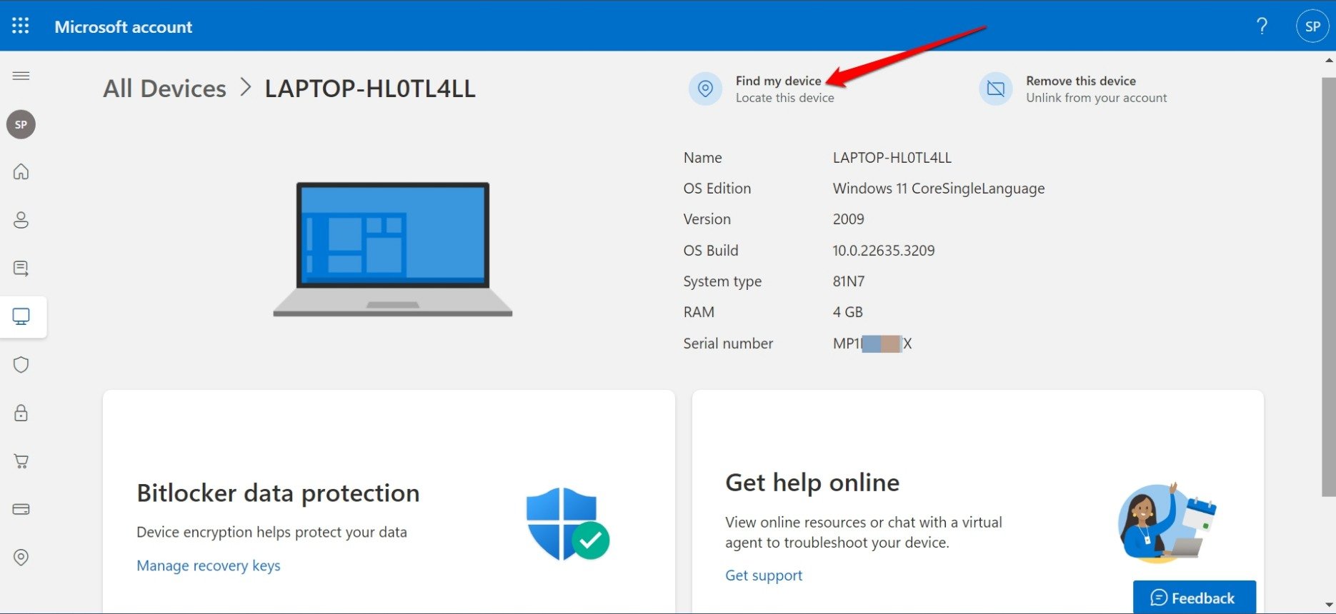 trova il laptop smarrito utilizzando Microsoft Trova il mio dispositivo