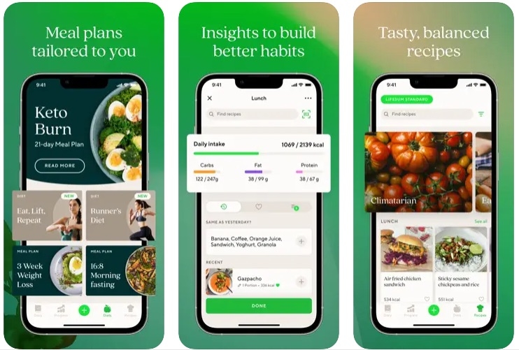 Lifesum - Kalorienzähler-App für Android und iOS