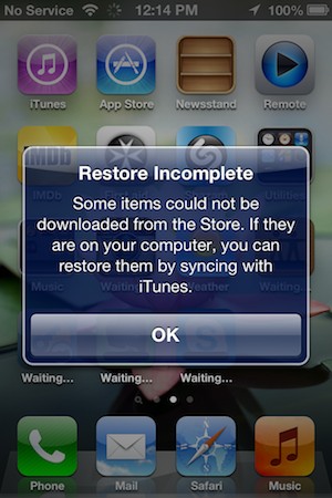 Restaurer les applications manquantes après une restauration iCloud incomplète