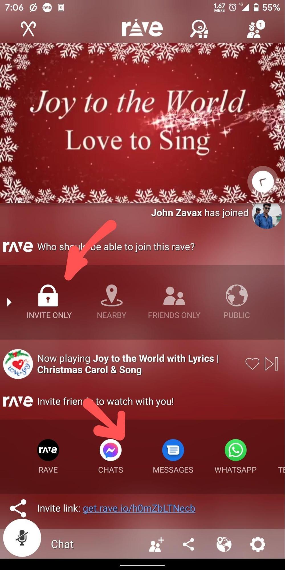 Rave에 친구 초대하기