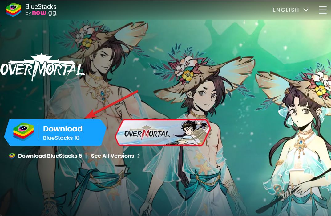 Download-Schaltfläche auf der BlueStacks-Website