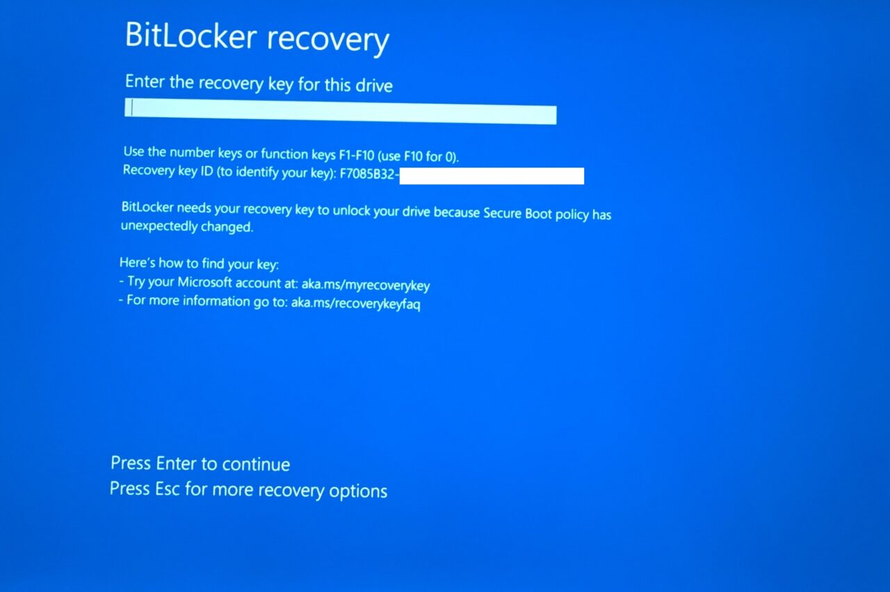 BitLocker ingrese la clave de recuperación para esta unidad en Windows 11