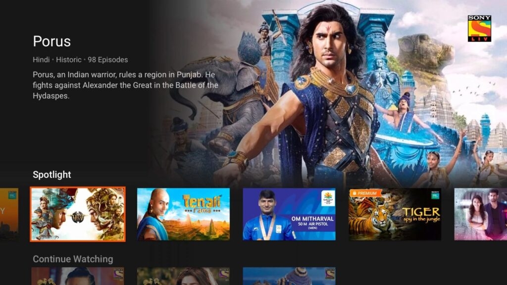 Sony LIV per TV - Migliori App per Android TV