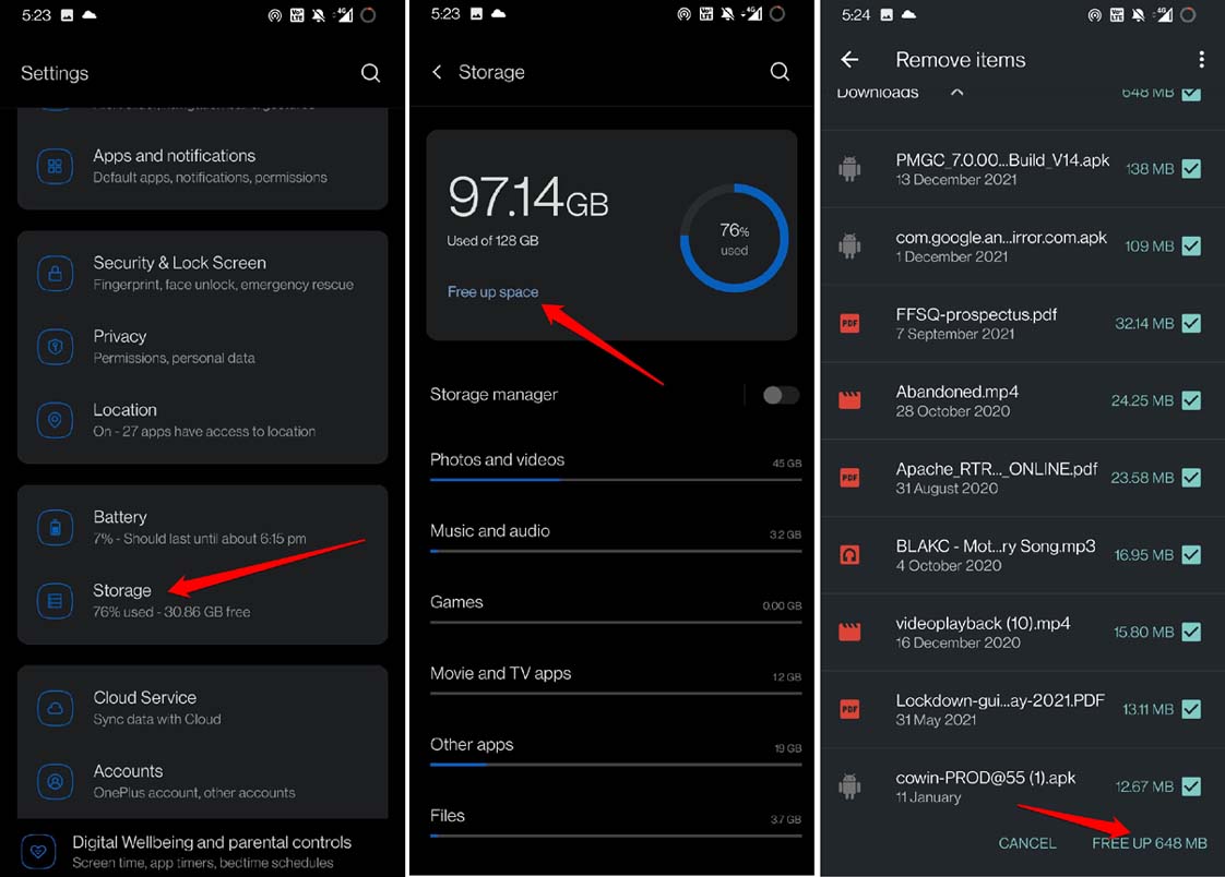 Androidのストレージを空ける