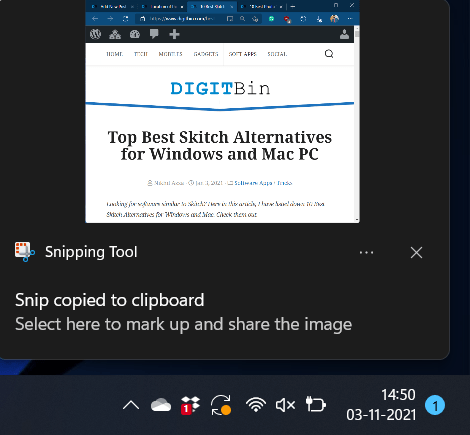 Screenshot, der über das Snipping Tool aufgenommen wurde