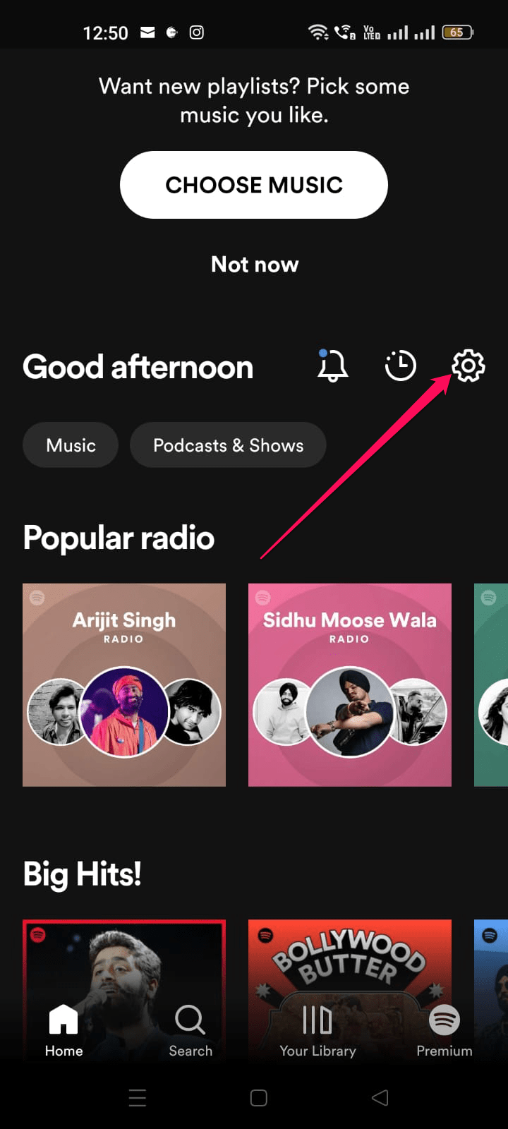 Re-login na Conta do Spotify