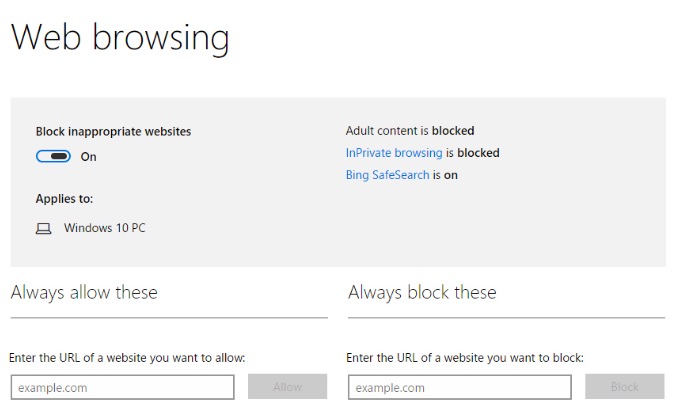 bloquer le contenu pour adultes
