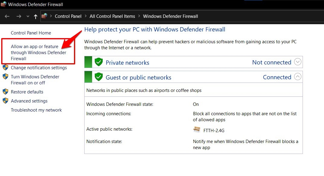 Windows Defender Firewall