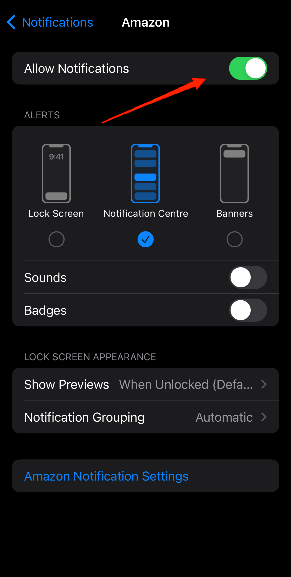 Il suffit de désactiver Autoriser les notifications pour les applications sélectionnées et c'est tout.