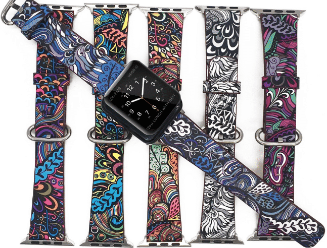 Esta é a Pulseira de Estampa Floral para Apple Watch Series 5 de 44mm e 40mm.