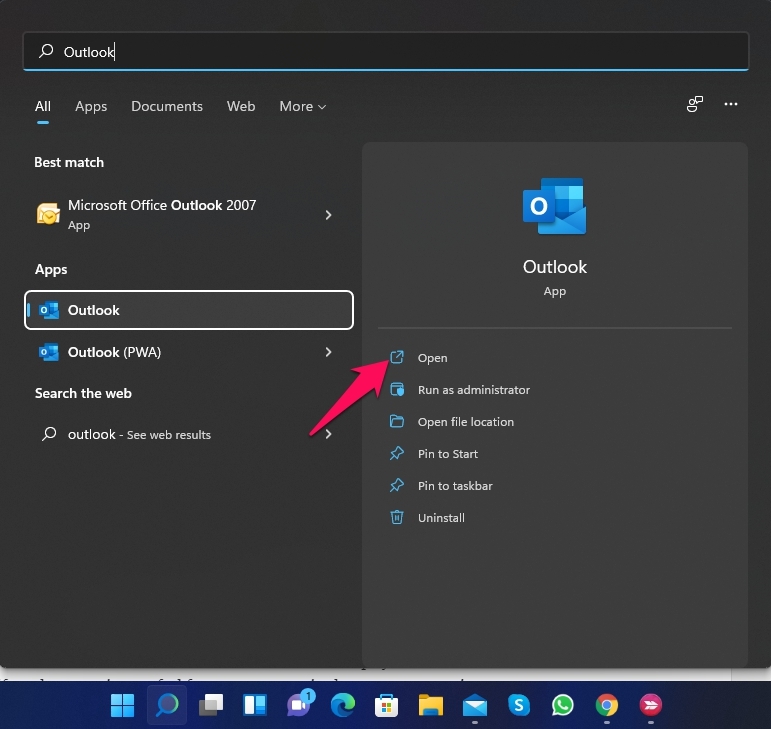 Abrir Outlook 2016