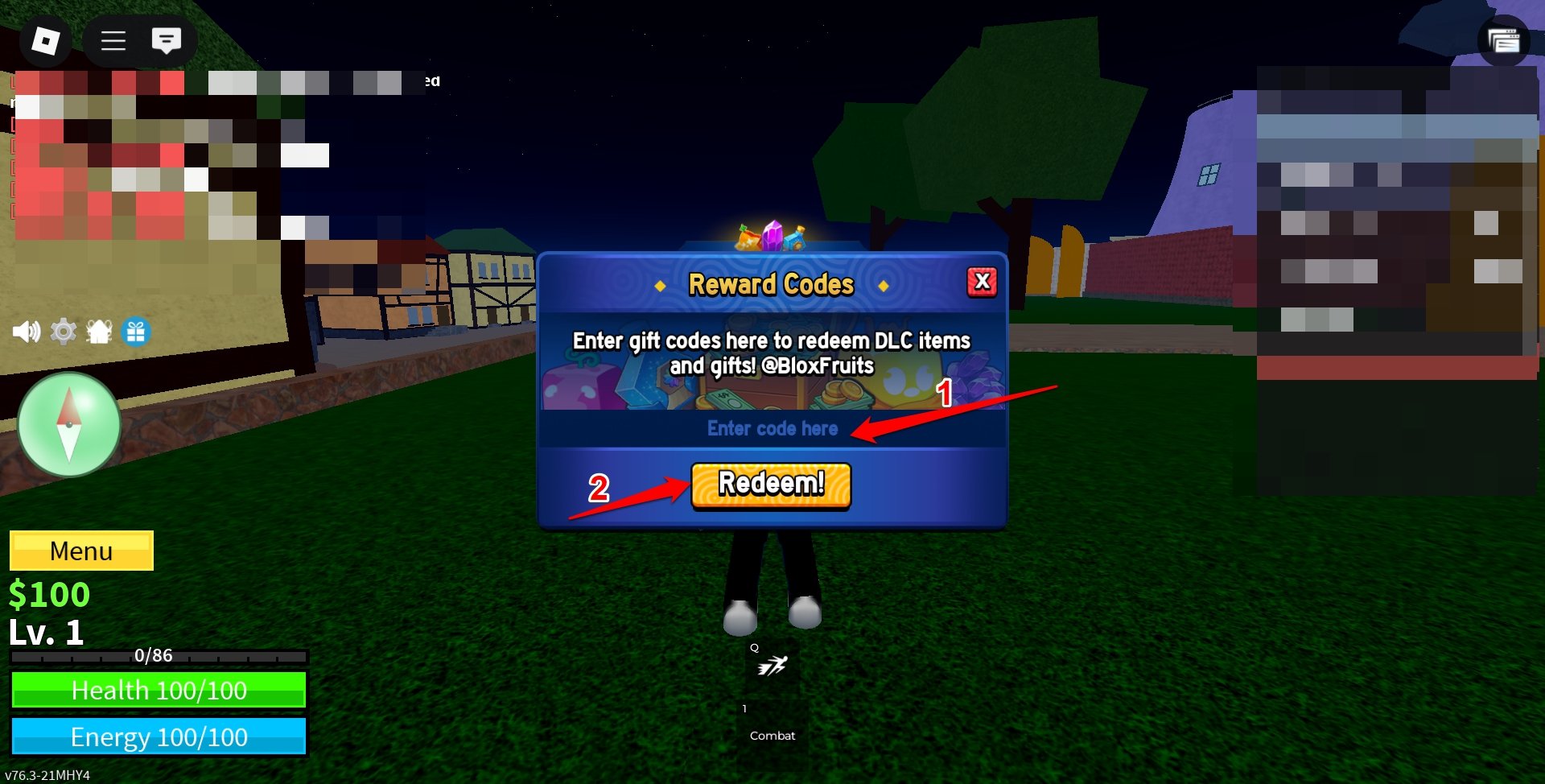 come riscattare il codice in blox fruits