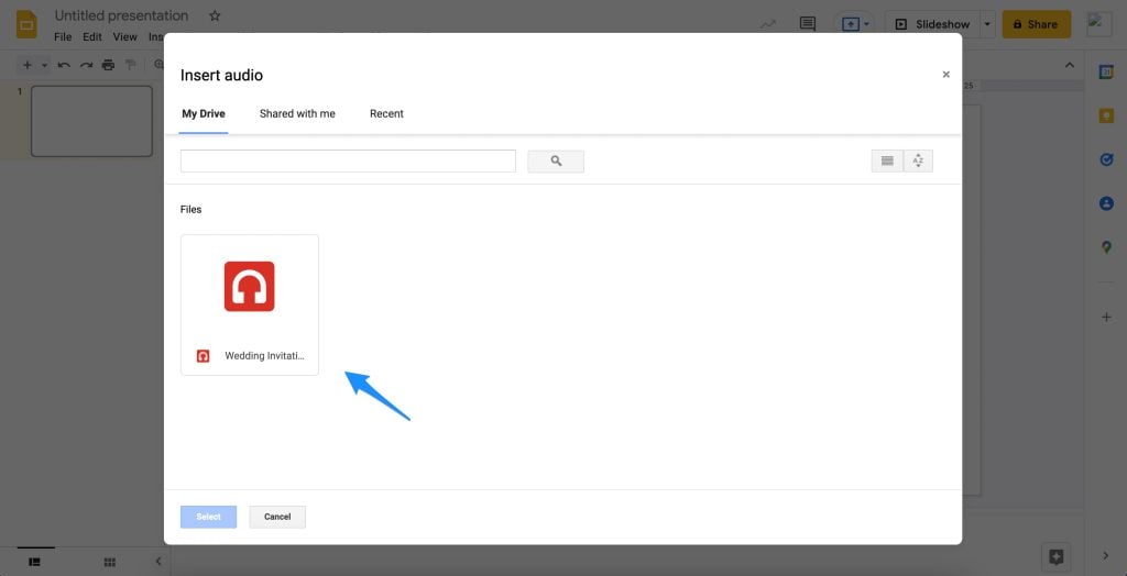 Agregar audio a Google Slides