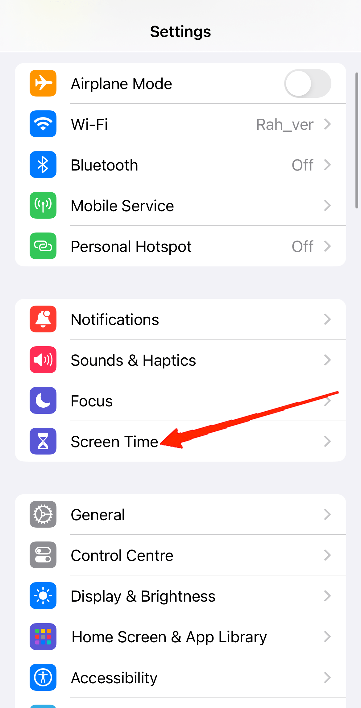Ouvrez l'application Paramètres et allez dans Temps d'écran.