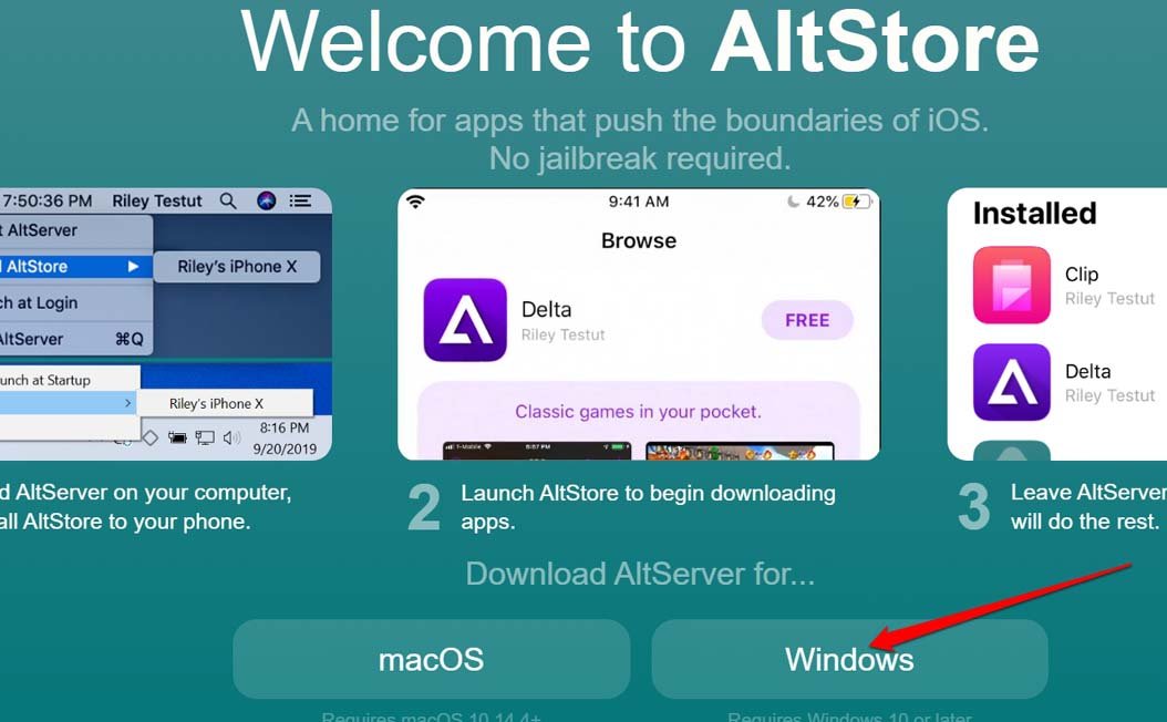 scarica altstore per Windows OS 
