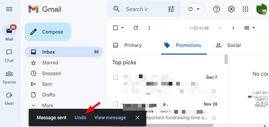 Comment annuler l'envoi d'un e-mail dans Gmail