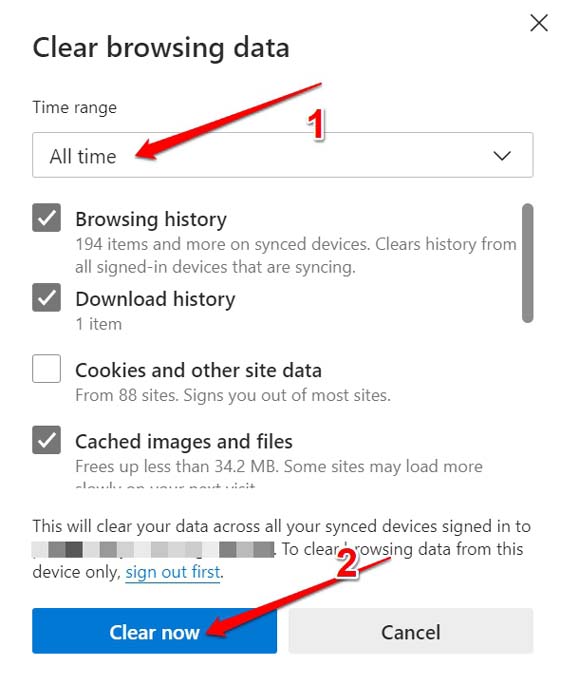 Browserdaten von Edge löschen