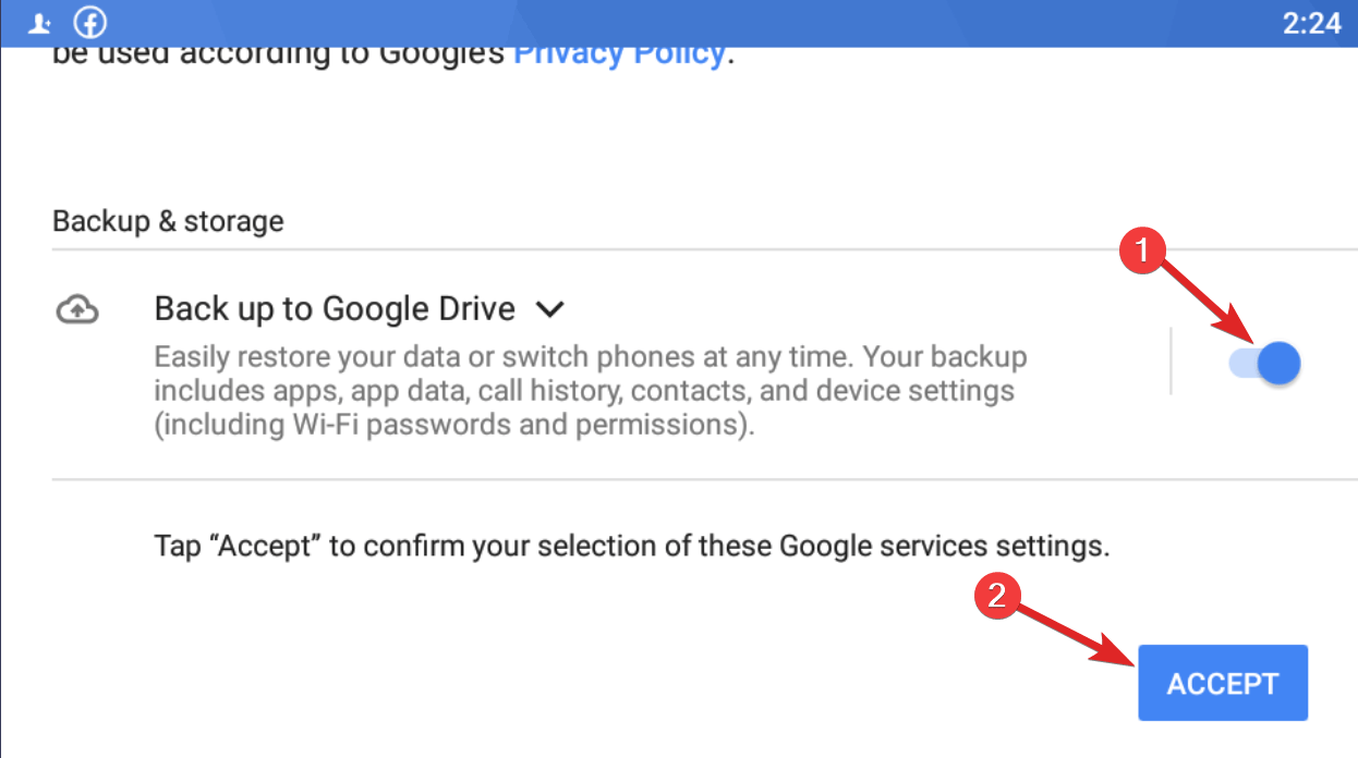 Backup auf Google Drive