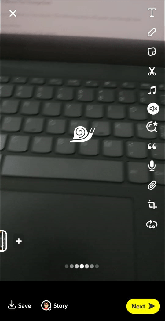 Aplica el filtro con un ícono de caracol en tu video y verás que tu video ahora se reproducirá en cámara lenta
