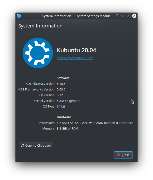 Kubuntu 시스템 정보