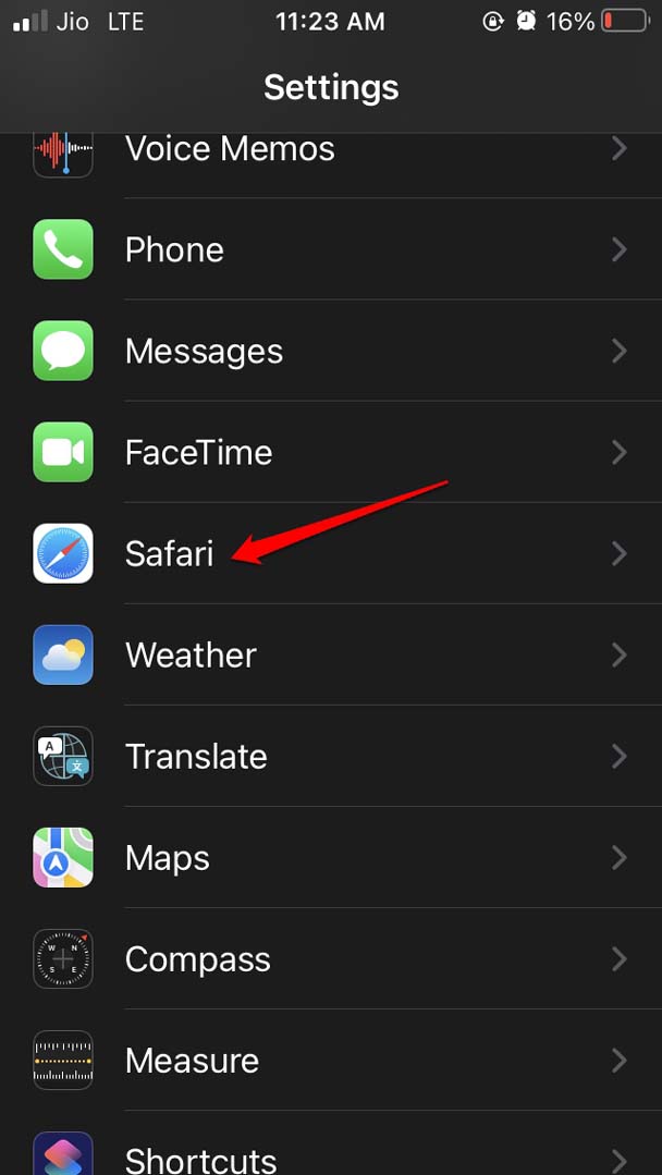 auf Safari tippen