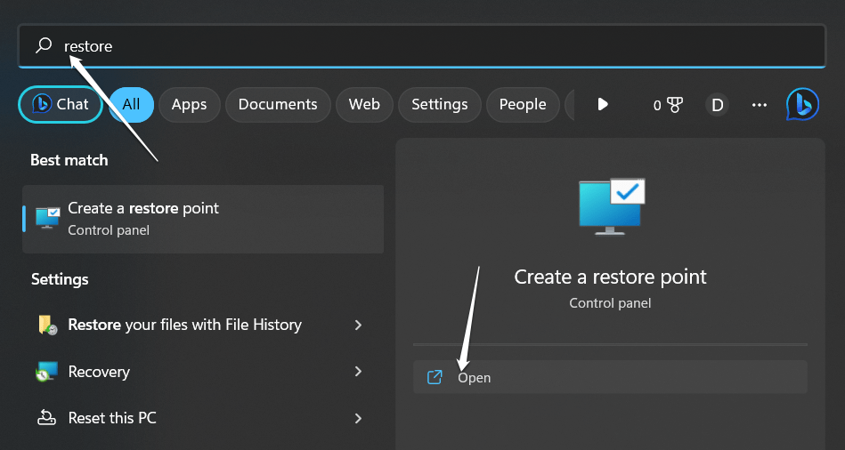 Make a restore point
