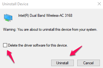 Eliminar el software del controlador para este dispositivo