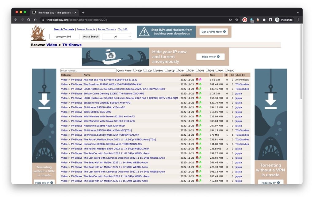 ThePirateBay - Торрент-сайты для ТВ-шоу