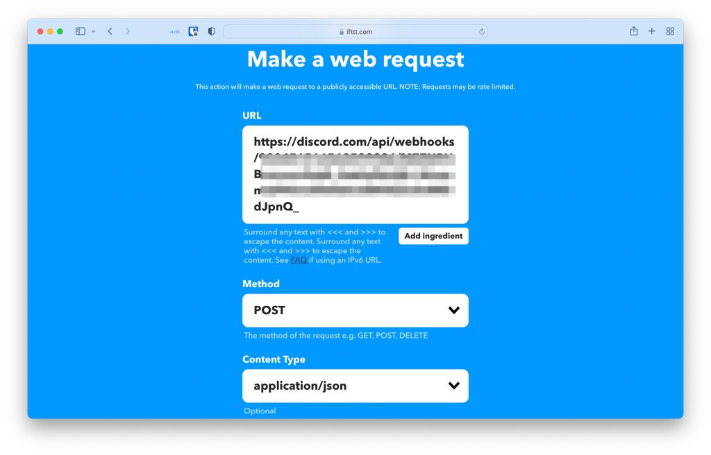 Faire une requête web - Webhook Discord YouTube