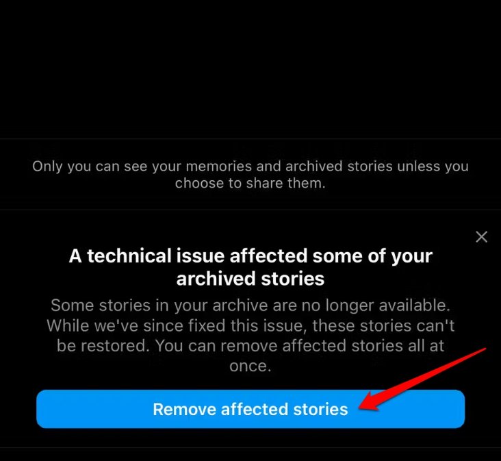 rimuovere storie interessate da Instagram