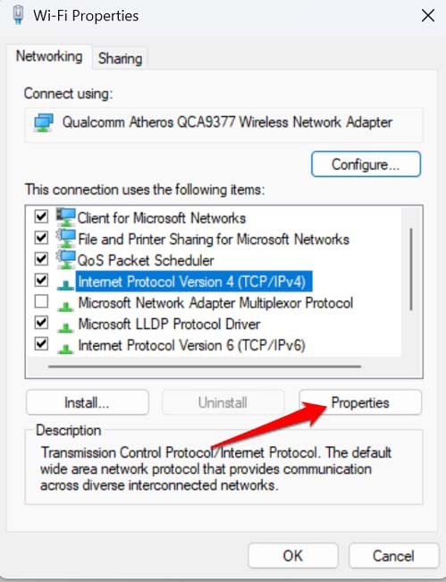 TCP IP v4 속성