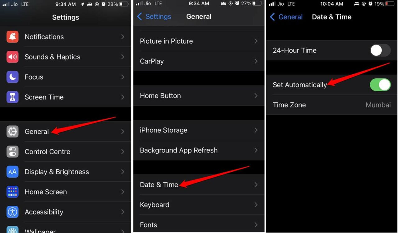 iPhoneで自動時間を設定する